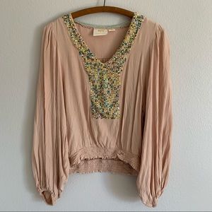 Maeve by Anthropologie Flowy Sequined Blouse sz XS